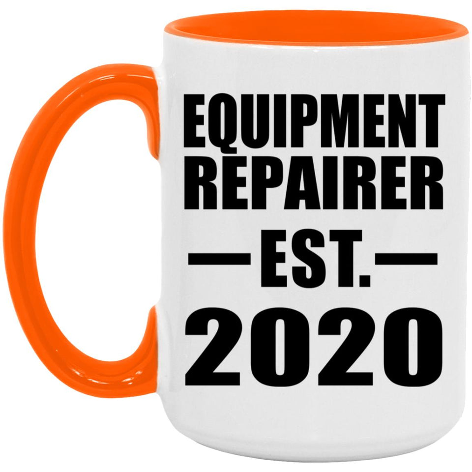Equipment Repairer Established EST. 2020 - 15oz Accent Mug Orange