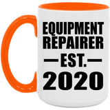 Equipment Repairer Established EST. 2020 - 15oz Accent Mug Orange