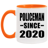 Policeman Since 2020 - 11oz Accent Mug Orange