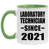Laboratory Technician Since 2021 - 11oz Accent Mug Green