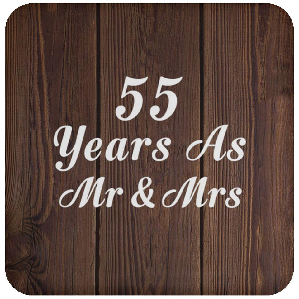 55th Anniversary 55 Years As Mr & Mrs - Drink Coaster D