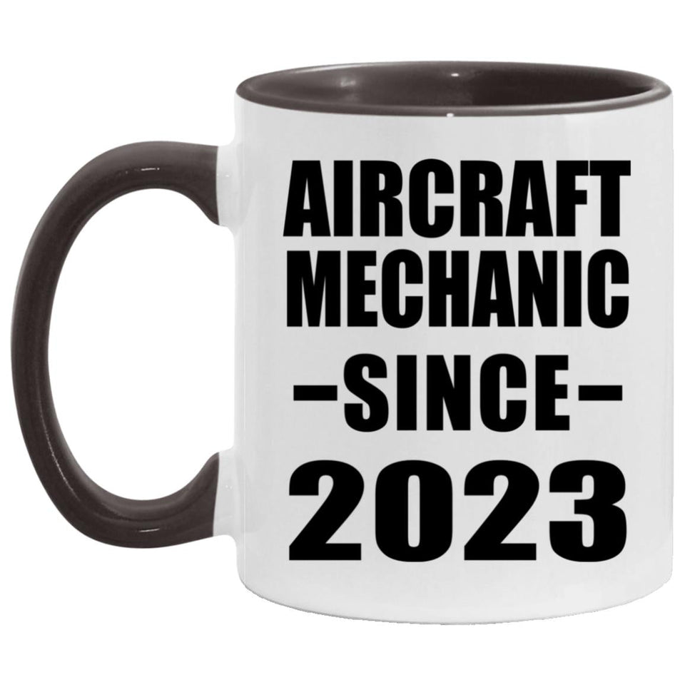 Aircraft Mechanic Since 2023 - 11oz Accent Mug Black