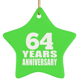 64th Anniversary 64 Years - Star Ornament