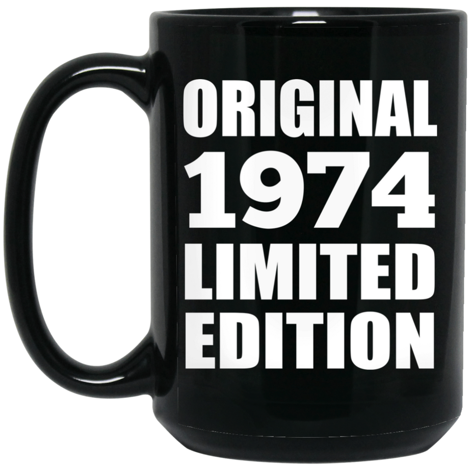 50th Birthday Original 1974 Limited Edition - 15oz Coffee Mug Black