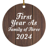 First Year As Family Of Three 2024 - Circle Ornament D