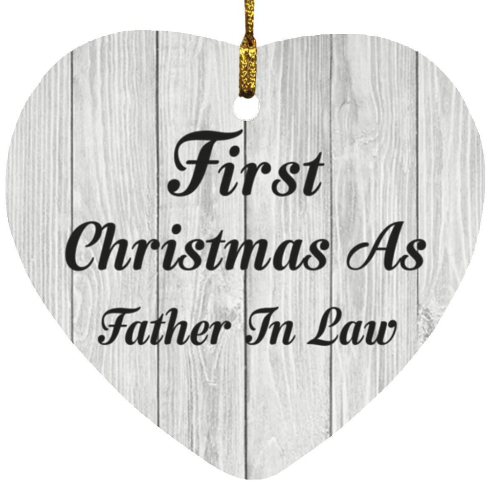 First Christmas As Father In Law - Heart Ornament F