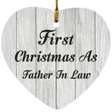 First Christmas As Father In Law - Heart Ornament F