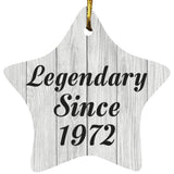 52nd Birthday Legendary Since 1972 - Star Ornament F