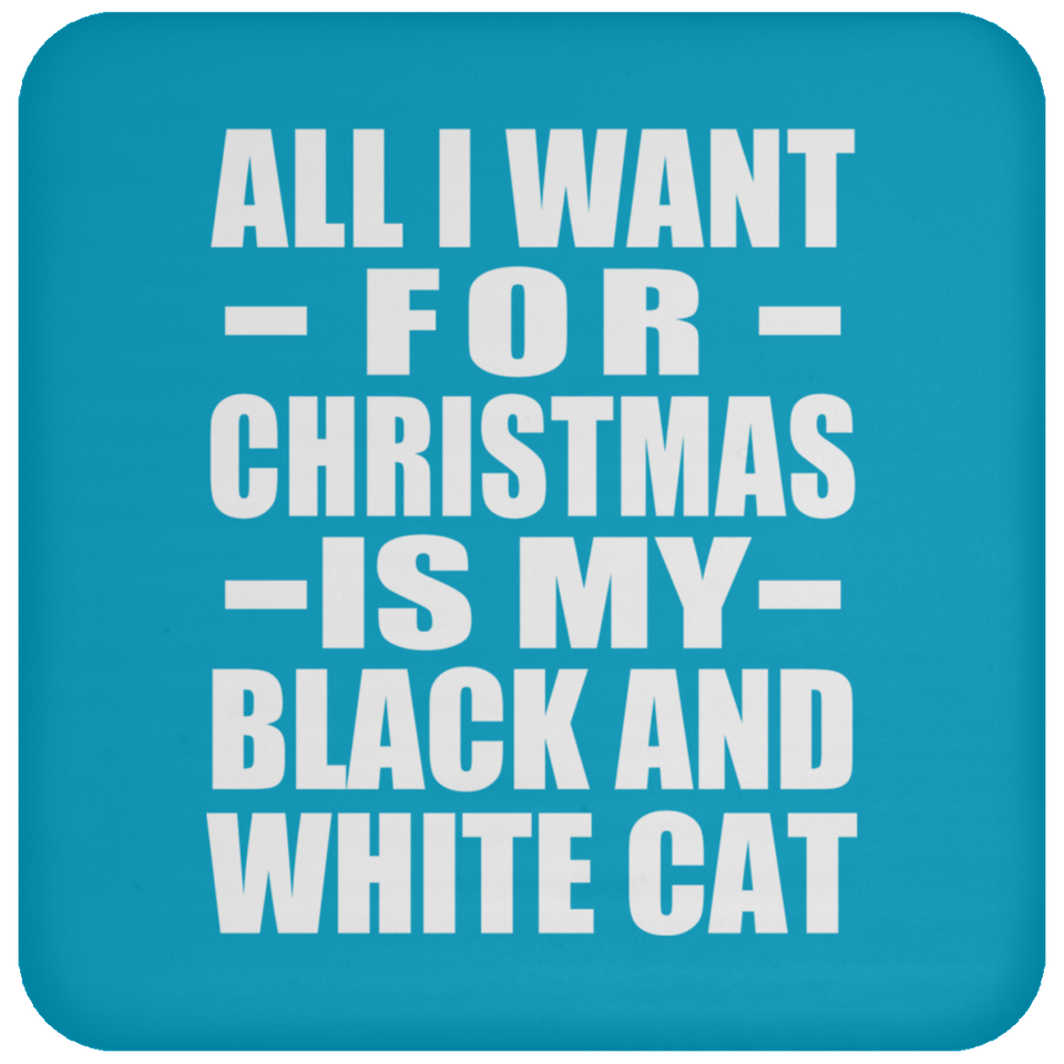 All I Want For Christmas Is My Black And White Cat - Coaster
