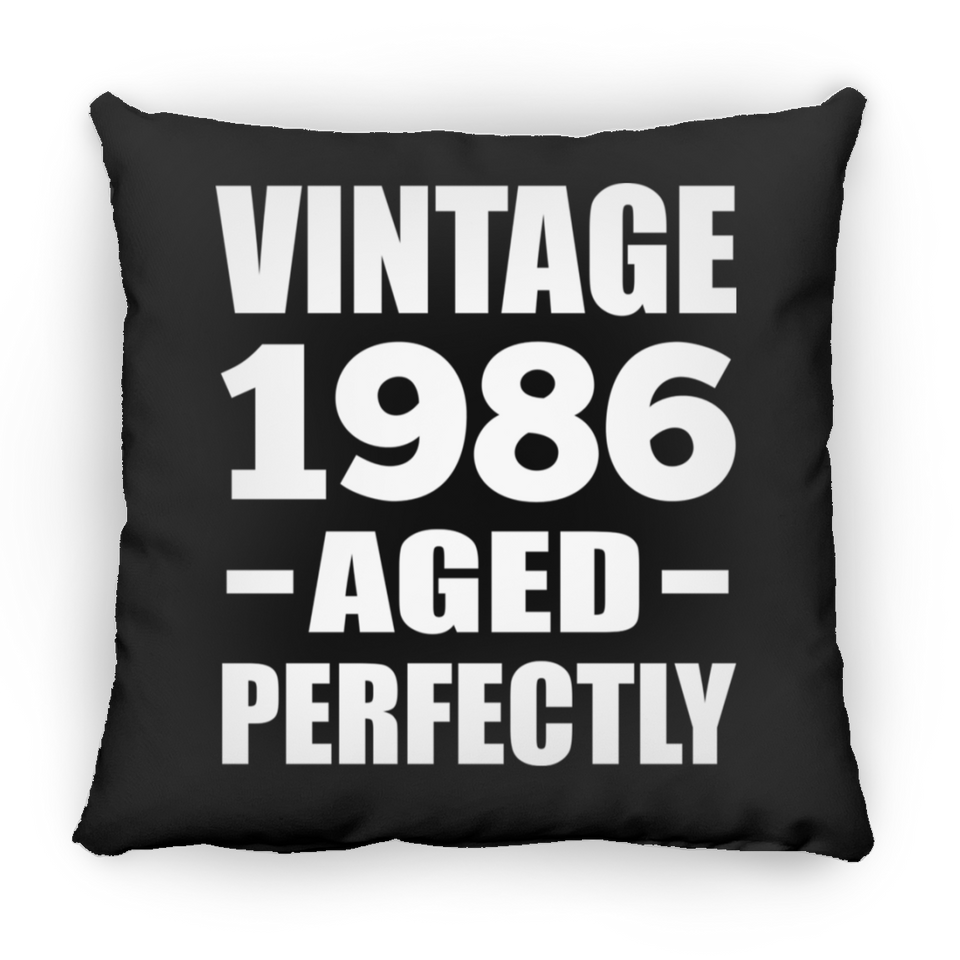 38th Birthday Vintage 1986 Aged Perfectly - Throw Pillow Black