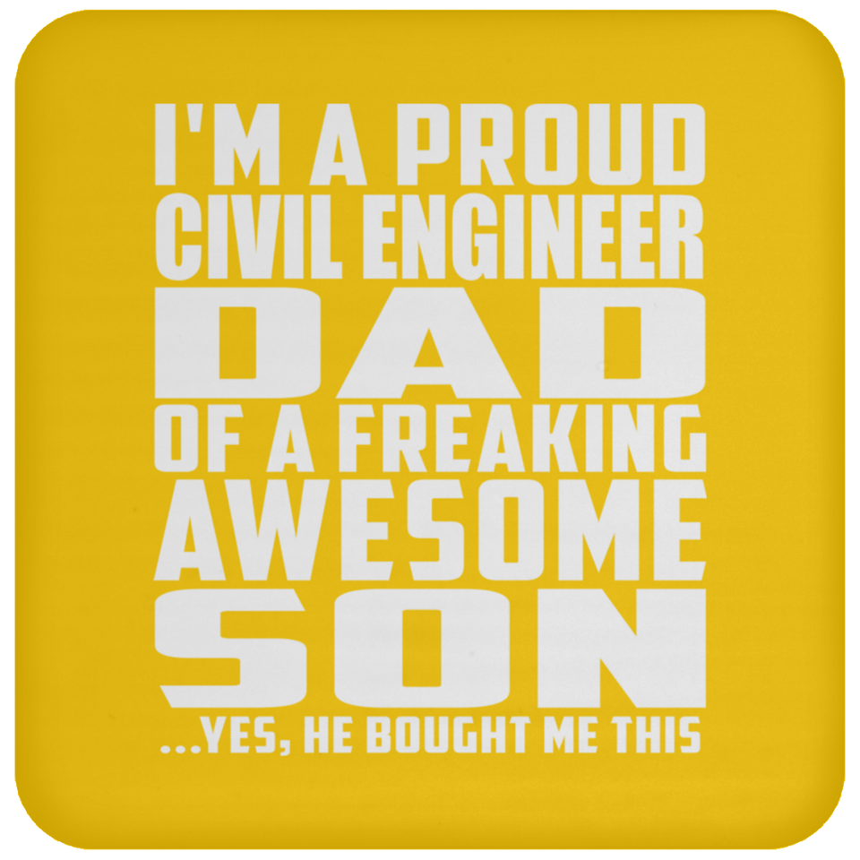 Proud Civil Engineer Dad Of Awesome Son - Drink Coaster