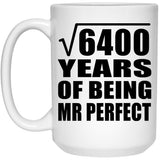 80th Anniversary Square Root of 6400 Years of Mr Perfect - 15oz Coffee Mug