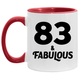 83rd Birthday 83 & Fabulous - 11oz Accent Mug Red