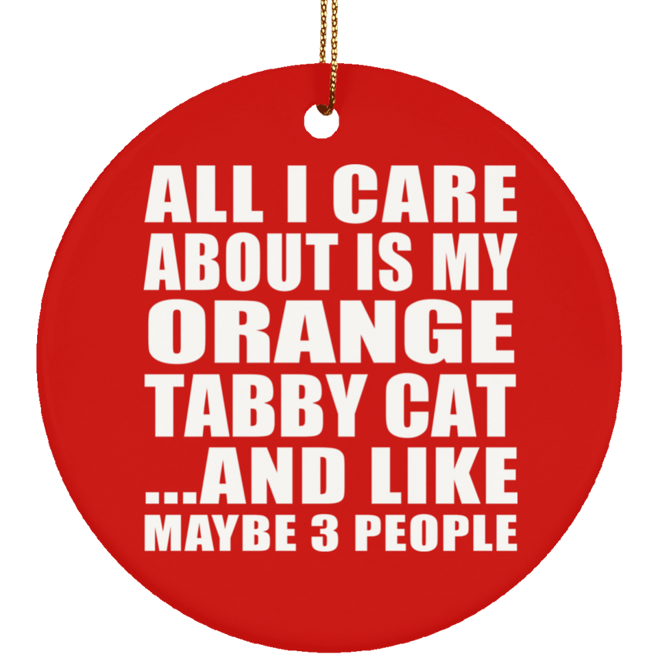 All I Care About Is My Orange Tabby Cat - Circle Ornament