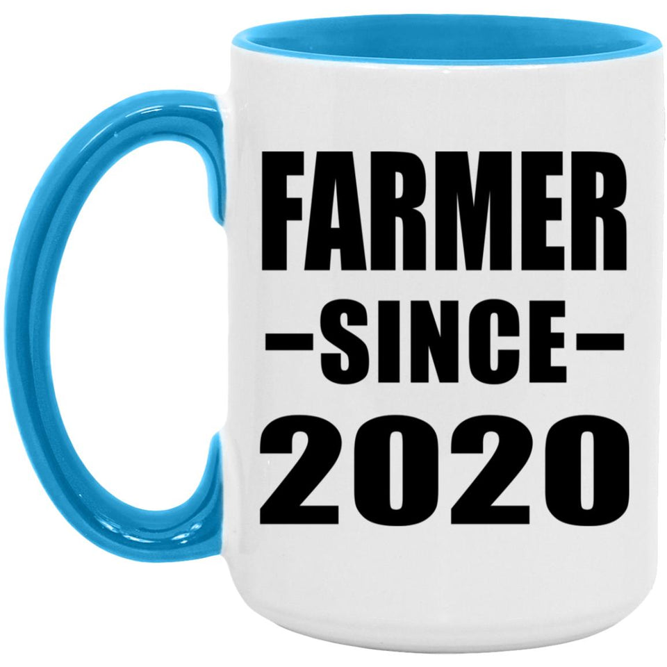 Farmer Since 2020 - 15oz Accent Mug Blue