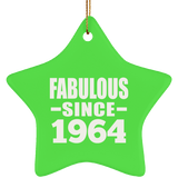 60th Birthday Fabulous Since 1964 - Star Ornament