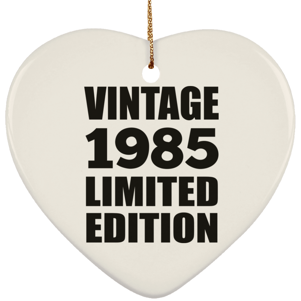 39th Birthday Vintage 1985 Limited Edition - Heart Ornament