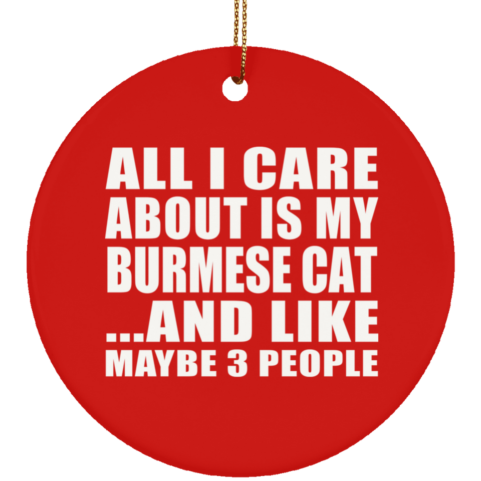 All I Care About Is My Burmese Cat - Circle Ornament