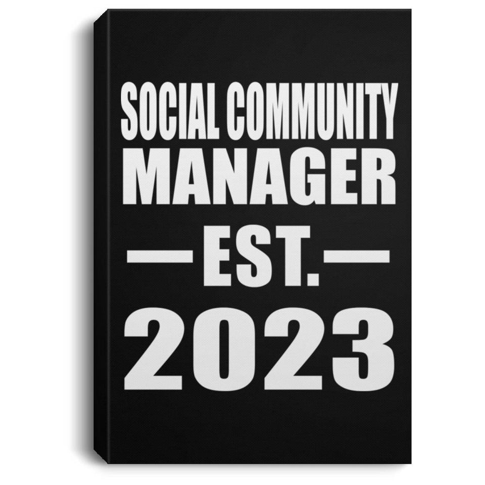 Social Community Manager Established EST. 2023 - Canvas Portrait