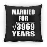 63rd Anniversary Married For Square Root of 3969 Years - Throw Pillow Black