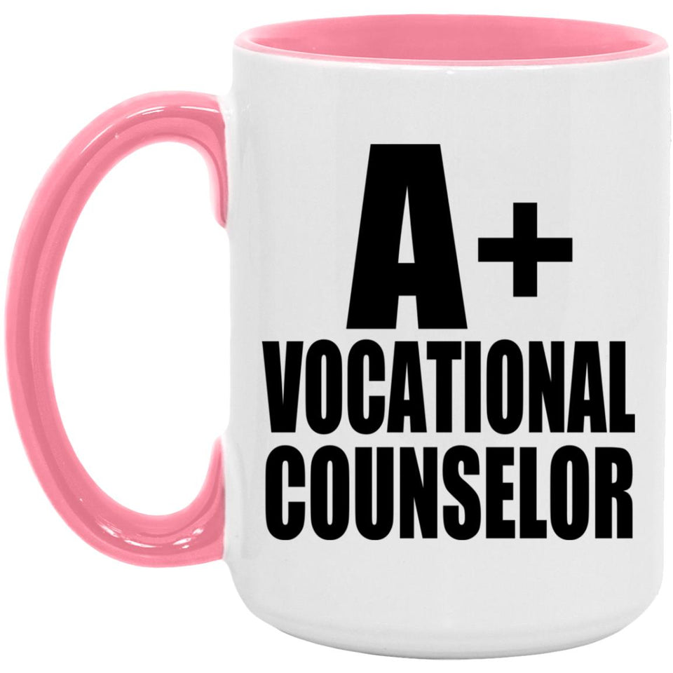 A+ Vocational Counselor - 15oz Accent Mug Pink