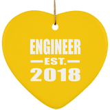 Engineer Established EST. 2018 - Heart Ornament