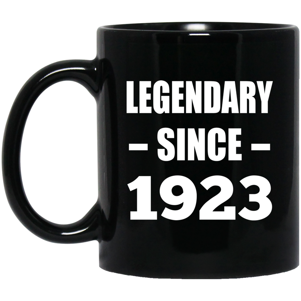 101st Birthday Legendary Since 1923 - 11oz Coffee Mug Black
