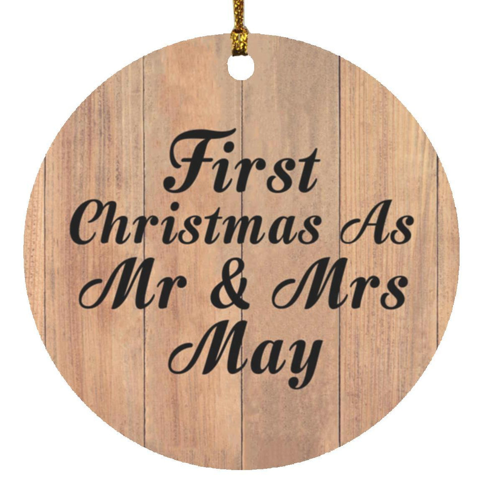 First Christmas As Mr & Mrs May - Circle Ornament C