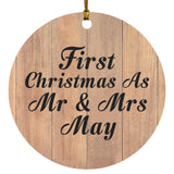 First Christmas As Mr & Mrs May - Circle Ornament C