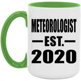 Meteorologist Established EST. 2020 - 15oz Accent Mug Green