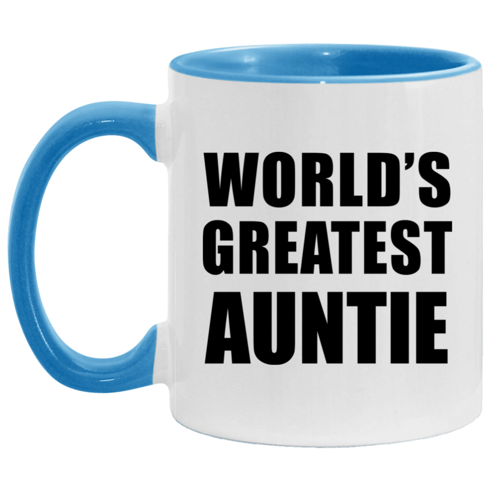 World's Greatest Auntie - 11oz Accent Mug Blue