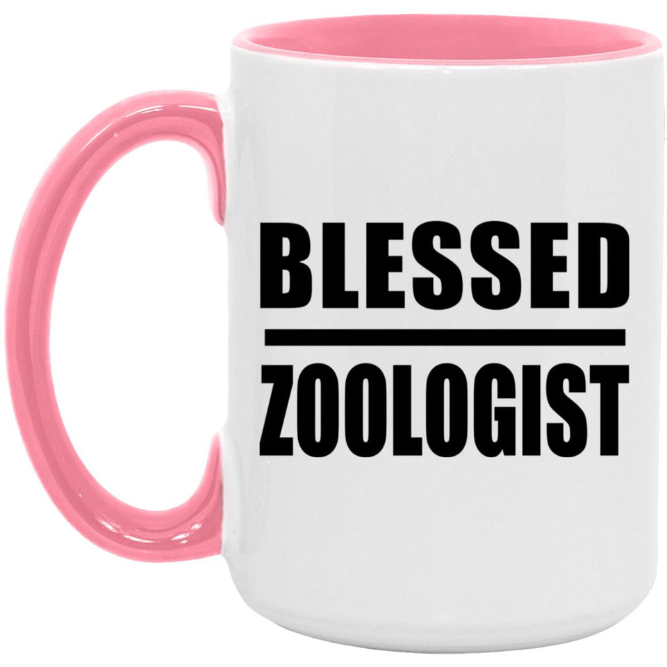 Blessed Zoologist - 15oz Accent Mug Pink