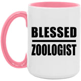 Blessed Zoologist - 15oz Accent Mug Pink
