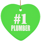 Number One #1 Plumber - Heart Ornament