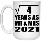 2nd Anniversary Square Root of 4 Years As Mr & Mrs 2021 - 15oz Coffee Mug
