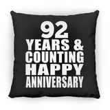 Happy 92nd Anniversary 92 Years & Counting - Throw Pillow Black