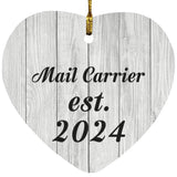 Mail Carrier Established Est. 2024 - Heart Ornament F