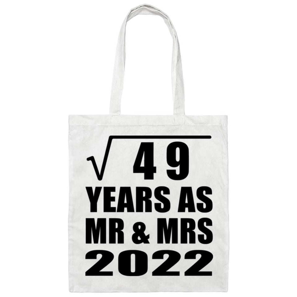 7th Anniversary Square Root of 49 Years As Mr & Mrs 2022 - Tote Bag White
