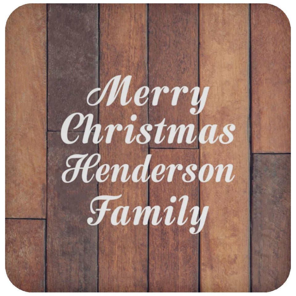 Merry Christmas Henderson Family - Drink Coaster E