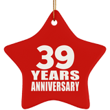 39th Anniversary 39 Years - Star Ornament