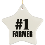 Number One #1 Farmer - Star Ornament