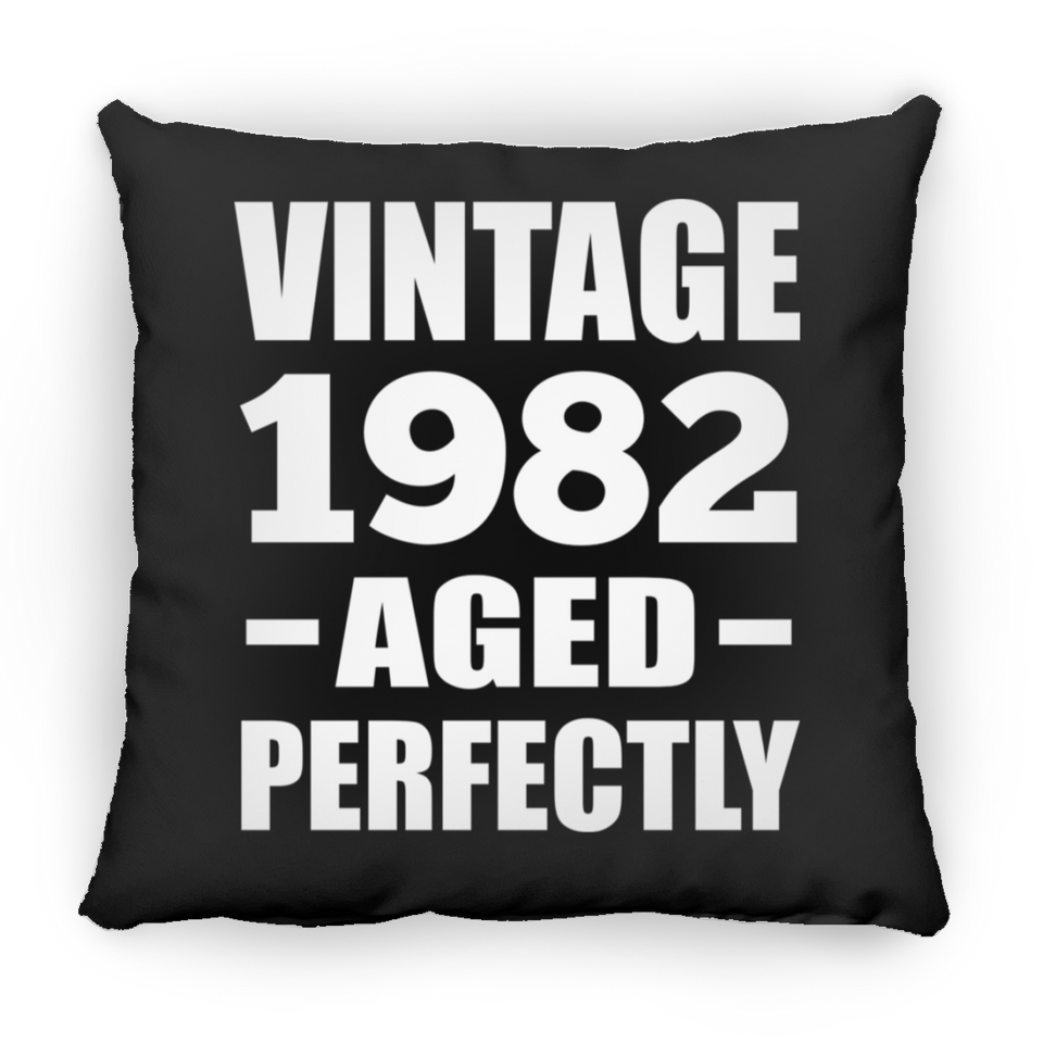 42nd Birthday Vintage 1982 Aged Perfectly - Throw Pillow Black