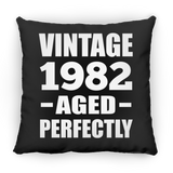 42nd Birthday Vintage 1982 Aged Perfectly - Throw Pillow Black