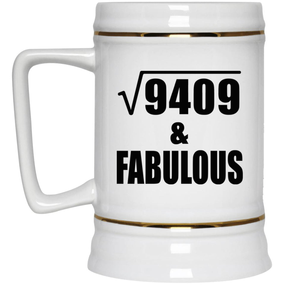 97th Birthday Square Root of 9409 & Fabulous - Beer Stein