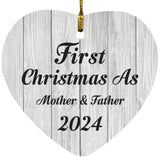 First Christmas As Mother & Father 2024 - Heart Ornament F
