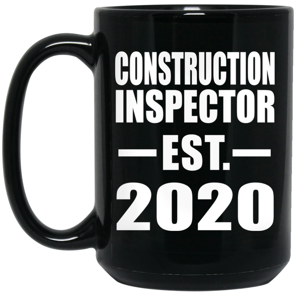 Construction Inspector Established EST. 2020 - 15oz Coffee Mug Black