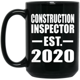 Construction Inspector Established EST. 2020 - 15oz Coffee Mug Black