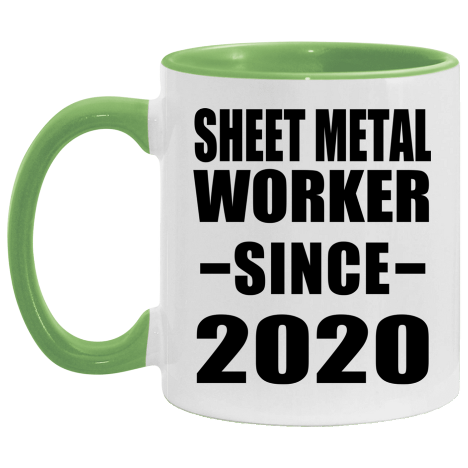 Sheet Metal Worker Since 2020 - 11oz Accent Mug Green