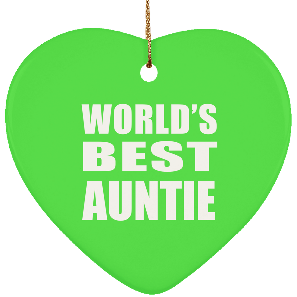 World's Best Auntie - Heart Ornament