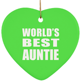 World's Best Auntie - Heart Ornament